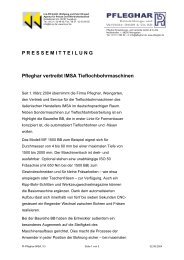 PRESSEMITTEILUNG Pfleghar vertreibt IMSA Tieflochbohrmaschinen