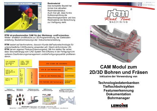 CAM Modul zum 2D/3D Bohren und Fräsen - Pfleghar Entwicklungs