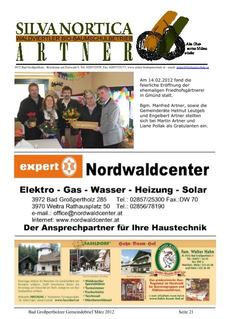 Gemeindebrief März 2012 /Folge 1 - Marktgemeinde Bad Großpertholz