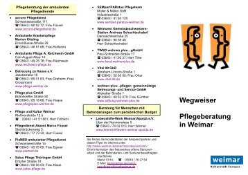 Wegweiser Pflegeberatung in Weimar