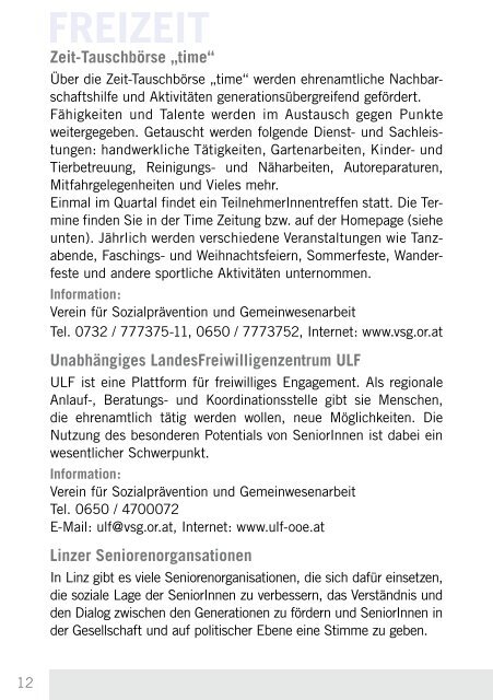 Broschüre Linz für SeniorInnen - Portal - Stadt Linz