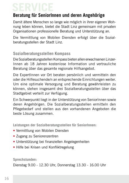 Broschüre Linz für SeniorInnen - Portal - Stadt Linz