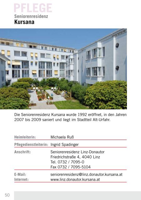 Broschüre Linz für SeniorInnen - Portal - Stadt Linz