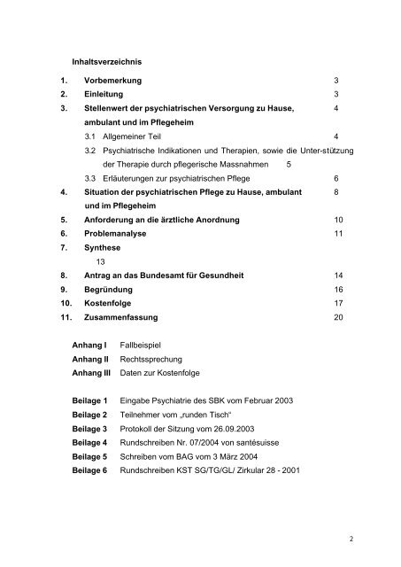 Finanzierung der psychiatrischen Pflege - Schweizer Berufsverband ...