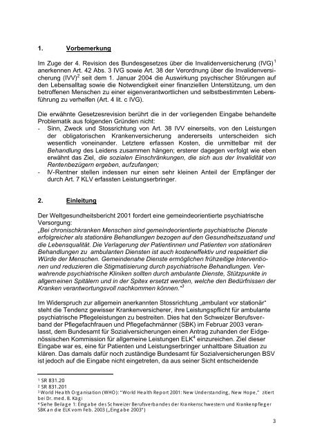 Finanzierung der psychiatrischen Pflege - Schweizer Berufsverband ...