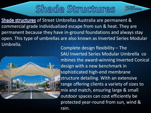 Street Umbrellas Australia&#039;s All Commercial Projects