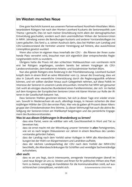 Report 01 2008 - Senioren Union Brandenburg