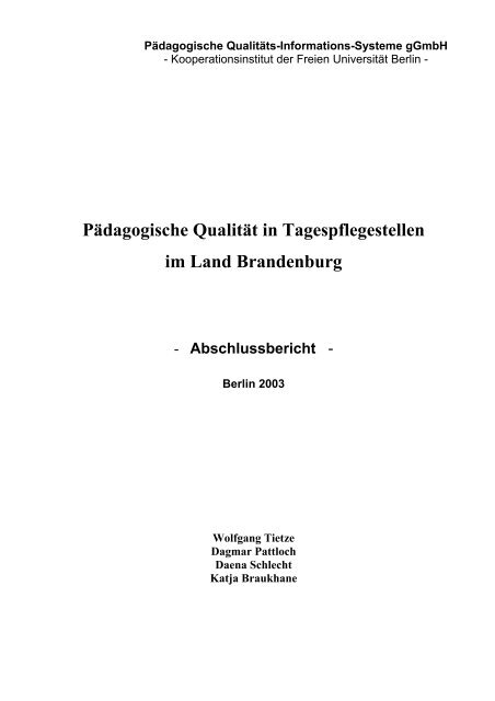 Abschlussbericht - Ministerium für Bildung, Jugend und Sport (MBJS ...