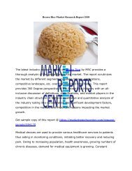 Brown Rice Market Research Report 2018