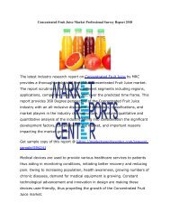 Concentrated Fruit Juice Market Professional Survey Report 2018