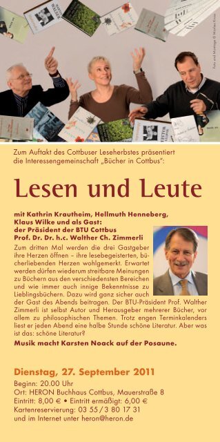 cOTTBUSER LESEhERBST - Bibliothek Cottbus