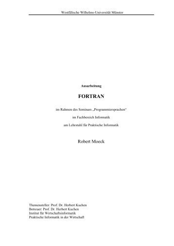 FORTRAN - Institut für Wirtschaftsinformatik der WWU Münster ...