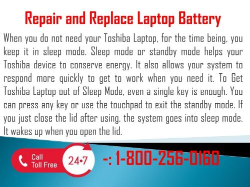 1-800-256-0160 get Toshiba Laptop Out Of Sleep Mode