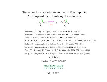 Catalytic Asymmetric Chlorination & Bromination