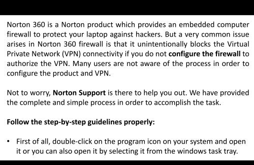 How to Configure Norton 360 and VPN?