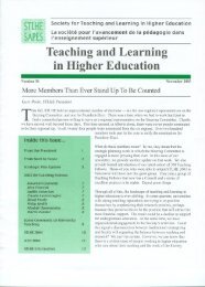 STLHE Newsletter 36 - Society for Teaching and Learning in Higher ...