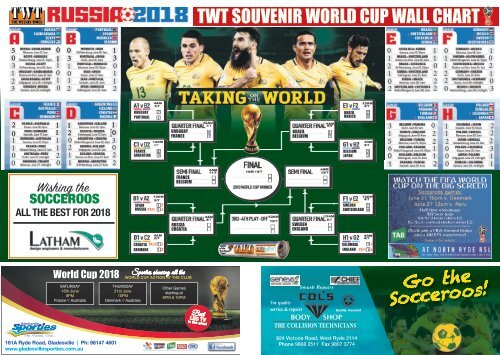 2018 World Cup Wall Chart