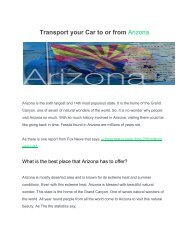 Transport your Car to or from Arizona