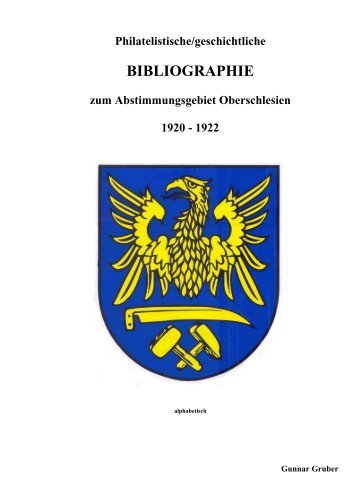 Philatelistische/geschichtliche BIBLIOGRAPHIE zum