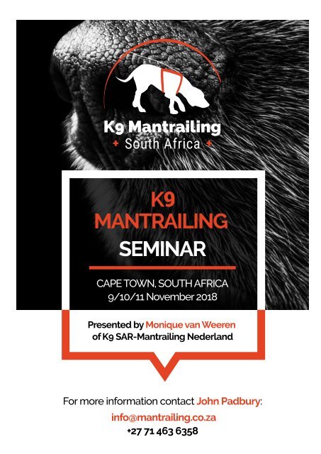 K9 Mantrailing Seminar flyer web