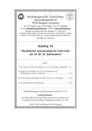 Katalog 61 - Musikantiquariat Dr. Ulrich Drüner