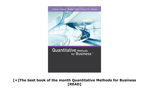 [+]The best book of the month Quantitative Methods for Business  [READ] 