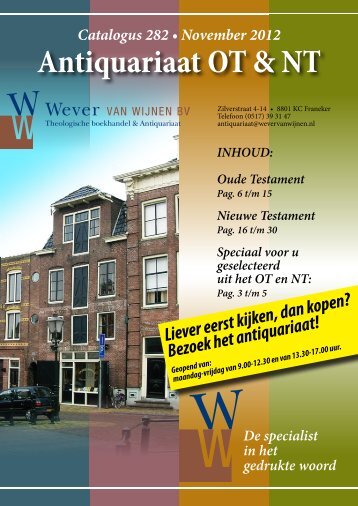 Antiquariaat OT & NT De specialist in het ... - Wever van Wijnen