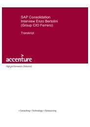 SAP Consolidation Interview Enzo Bertolini (Group CIO ... - Accenture