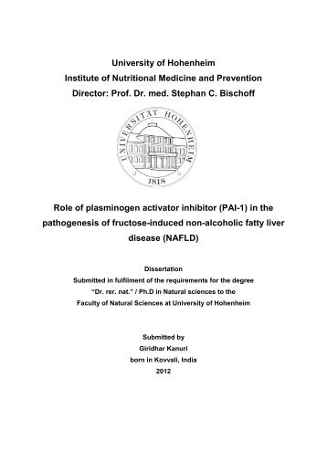 University of Hohenheim Institute of Nutritional Medicine and ...