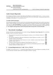 Labor Lineare Regression 1 Theoretische Grundlagen 2 ...