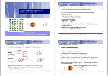 Optische Systeme - Anwendungen in Medizintechnik und Life ...