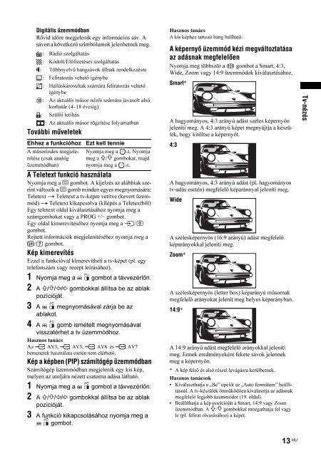 Sony KDL-40P2520 - KDL-40P2520 Istruzioni per l'uso Ungherese