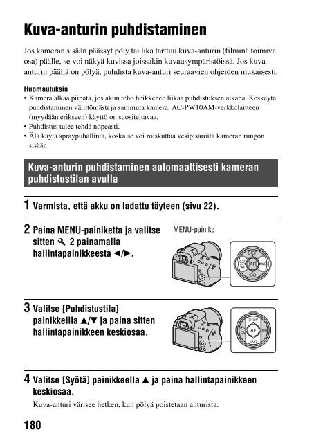 Sony SLT-A37Y - SLT-A37Y Consignes d&rsquo;utilisation Finlandais