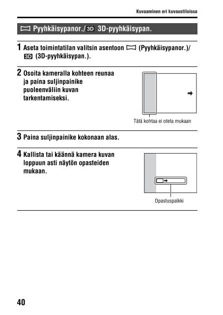 Sony SLT-A37Y - SLT-A37Y Consignes d&rsquo;utilisation Finlandais