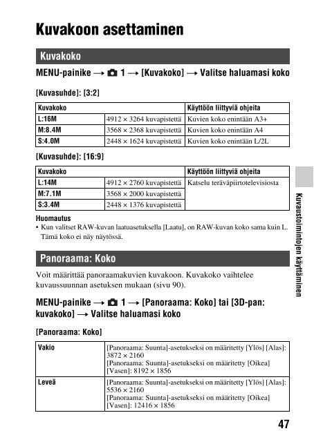 Sony SLT-A37Y - SLT-A37Y Consignes d&rsquo;utilisation Finlandais