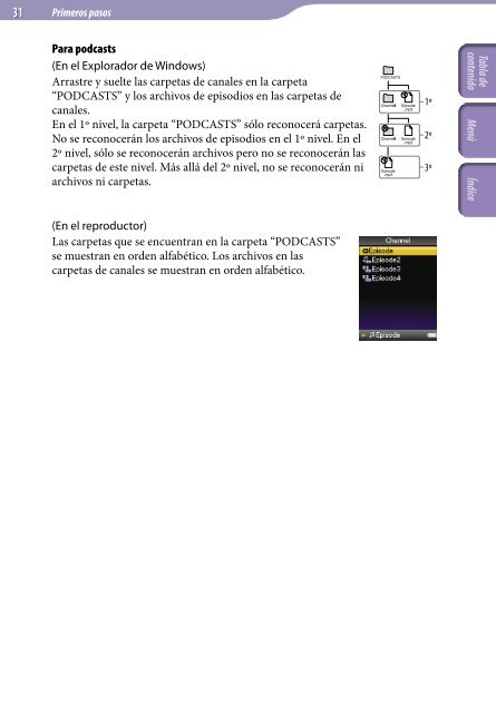 Sony NWZ-S736F - NWZ-S736F Consignes d&rsquo;utilisation Espagnol