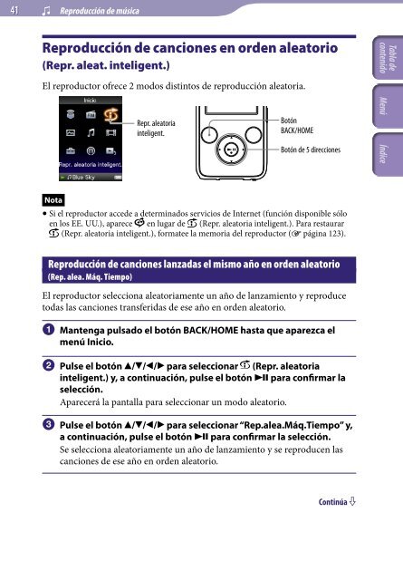 Sony NWZ-S736F - NWZ-S736F Consignes d&rsquo;utilisation Espagnol