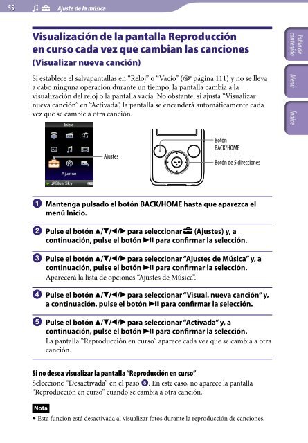 Sony NWZ-S736F - NWZ-S736F Consignes d&rsquo;utilisation Espagnol