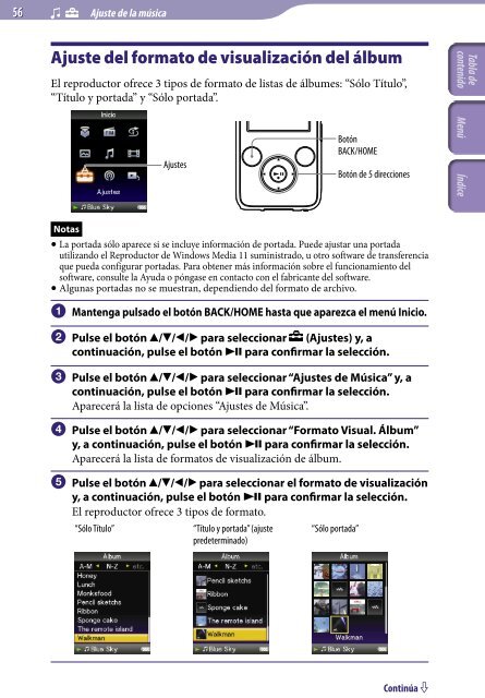 Sony NWZ-S736F - NWZ-S736F Consignes d&rsquo;utilisation Espagnol