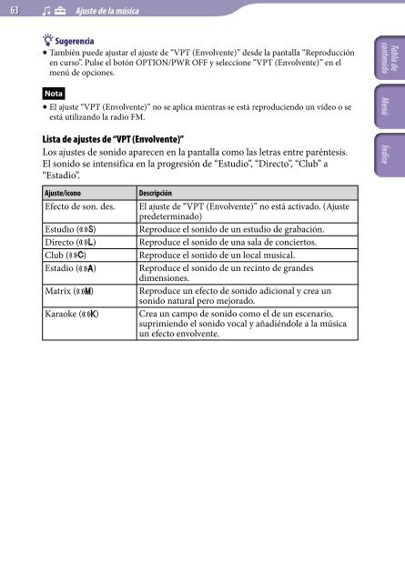 Sony NWZ-S736F - NWZ-S736F Consignes d&rsquo;utilisation Espagnol