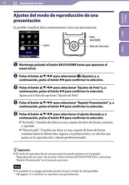 Sony NWZ-S736F - NWZ-S736F Consignes d&rsquo;utilisation Espagnol