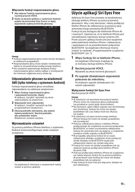 Sony MEX-XB100BT - MEX-XB100BT Istruzioni per l'uso Polacco