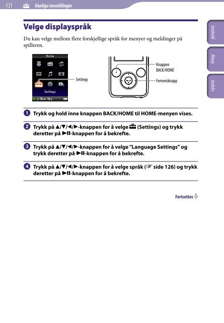 Sony NWZ-S736F - NWZ-S736F Consignes d&rsquo;utilisation Norv&eacute;gien