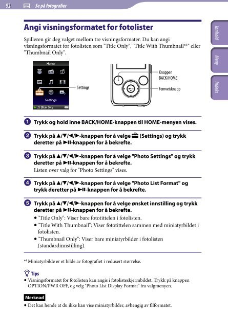 Sony NWZ-S736F - NWZ-S736F Consignes d&rsquo;utilisation Norv&eacute;gien