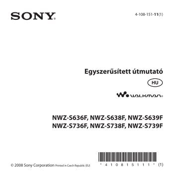 Sony NWZ-S736F - NWZ-S736F Mode d'emploi Hongrois