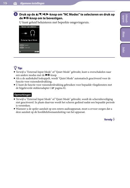 Sony NWZ-S736F - NWZ-S736F Consignes d&rsquo;utilisation N&eacute;erlandais