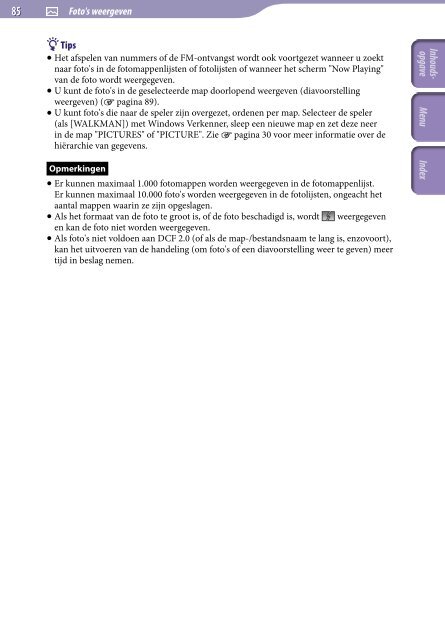 Sony NWZ-S736F - NWZ-S736F Consignes d&rsquo;utilisation N&eacute;erlandais