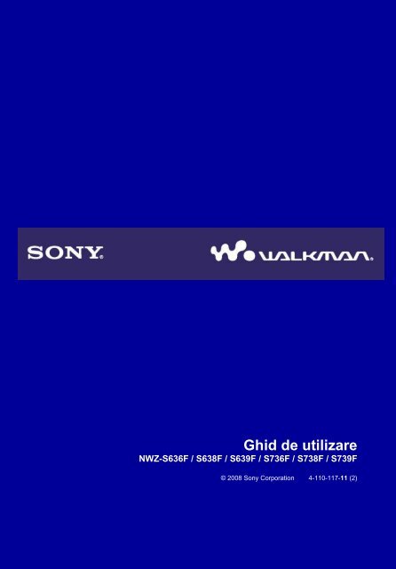 Sony NWZ-S736F - NWZ-S736F Mode d'emploi Roumain