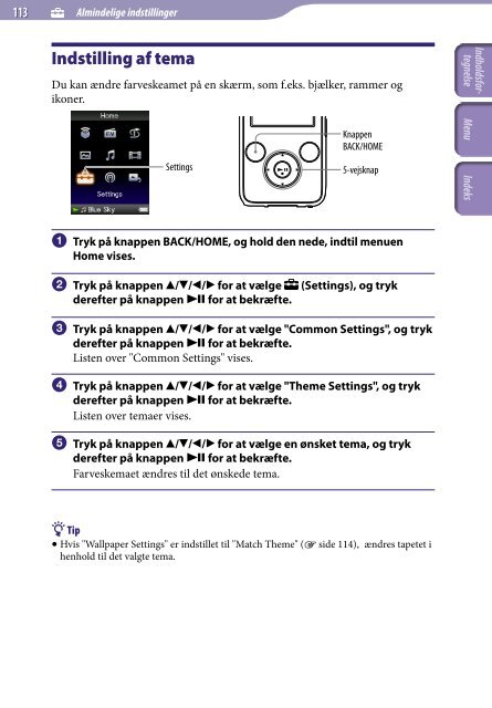 Sony NWZ-S736F - NWZ-S736F Consignes d&rsquo;utilisation Danois