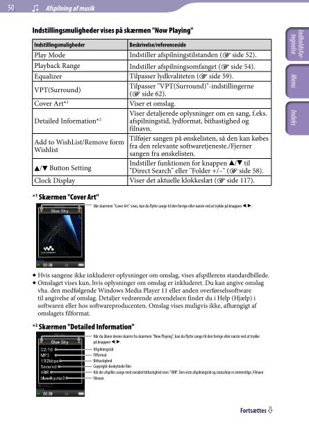 Sony NWZ-S736F - NWZ-S736F Consignes d&rsquo;utilisation Danois